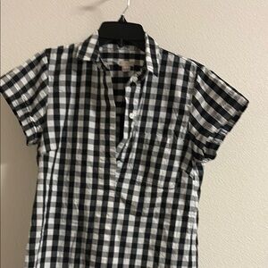 J. Crew Black and White Plaid Casual Shirt